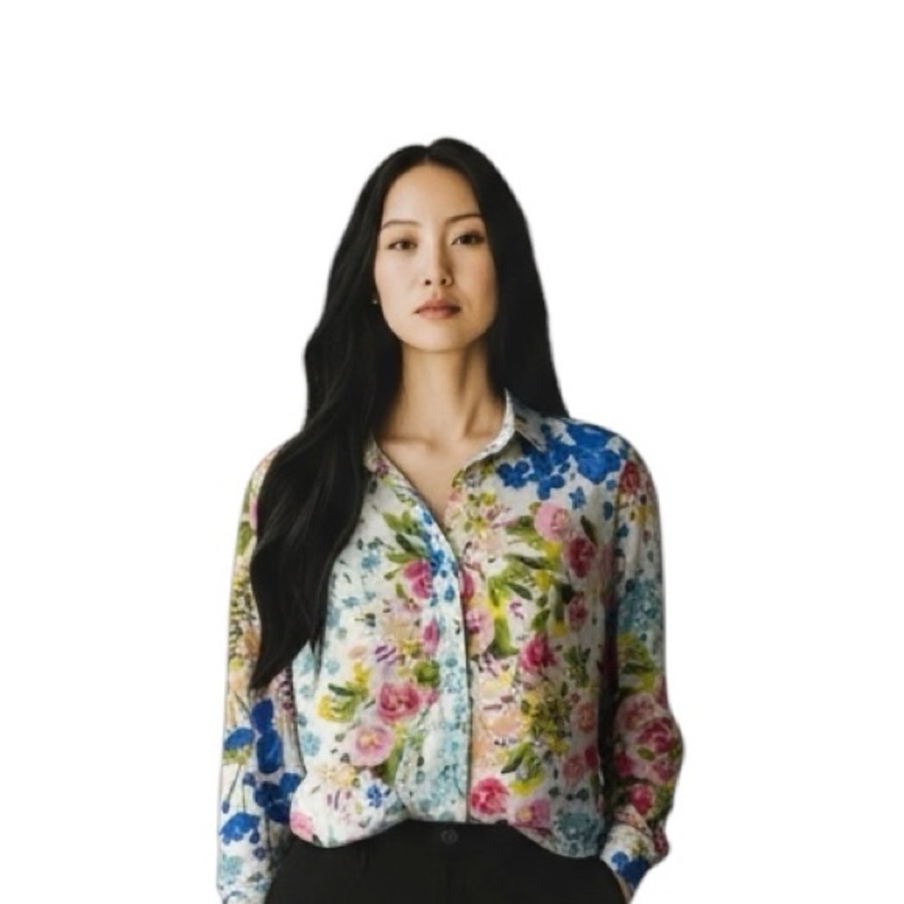 Joie long sleeve pullover floral shirt